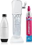 SodaStream Wassersprudler Art mit CO2-Zylinder und 1x 1L spülmaschinenfeste Kunststoff-Flasche, Höhe 44cm, Weiß, 44 cm