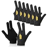 HZAOPZE Billard Handschuh-8 pcs 3 Finger Queue Handschuhe,Billardhandschuhe,Billard Snooker Queue Handschuhe, atmungsaktiver, Unisex Dehnbar, Bestickter,für Billard Zubehö