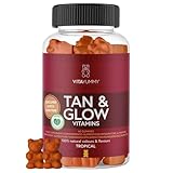 VitaYummy Tan & Glow Vitamin - Nahrungsergänzungsmittel Tan Gummibärchen mit Vitamin A, Vitamin C und Beta-Carotin - Vegan & ohne Gelatine - 60 Vitamin Gummibärchen mit tropischem Geschmack