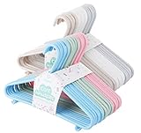 6 Farben Babykleiderbügel Set,36 Stück Kleiderbügel Kunststoff,Baby Kinderkleiderbügel Hangers mit Hosenständer, rutschfeste Kleiderbügel für Babys und Kleinkinder