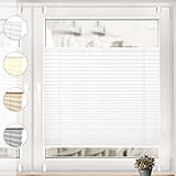 Sonello Plissee Klemmfix ohne Bohren 90cm x 120cm Weiß Faltrollo Plisseerollo Jalousie für Tür & Fenster Blickdicht Sichtschutz Sonnenschutz Fertifplissee Rollo