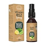 SUNLIFE® Vitamin B12 Spray hochdosiert - Zitrone-Limette Geschmack - 200 Sprühstöße, ohne Alkohol & ohne Zucker - Energie & Nervensystem Unterstützung + vegane Nährstoffe & Vitalboost