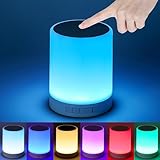 Nachtlicht-Bluetooth-Lautsprecher, DIY-Touch-Steuerung, Nachttischlampe, dimmbar, mehrfarbiger Wechsel, TWS-Tischlampe für Schlafzimmer, beste Geburtstagsgeschenkideen für 10, 11, 12, 13, 14 Jahre