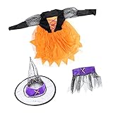 jojofuny 1 Set Mädchen Schönes Geschenk Für Cape Kürbis Gunst Mit X Kinder Outfits Kostüm Halloween Kostüm Party Wizard Up Outfit Ärmel Kleidung Kostüme Im Kleid Hut Cosplay Mütze