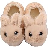 Aggroot Plüsch Hausschuhe für Mädchen Jungen Pantoffeln Winter Baumwolle Pantoffeln Kleinkind Wärme Weiche Bequem Hausschuhe Flauschige rutschfeste Slippers, Beige Hase,28/30 EU=CN19/20