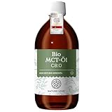 NATURE LOVE® Bio MCT-Öl C8 – 500ml für deine Keto Diät – aus 100% Bio-Kokosöl – für Ketogene Ernährung - geschmacks- und geruchsneutral – exogene Ketone – vegan