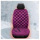 Wizvox 12V Auto Beheizbare Sitzauflage, Schnelle ErwäRmung, Bequem Und Atmungsaktiv, rutschfest SitzbezüGesets, füR Auto, Home Office,Purple-Singleseater