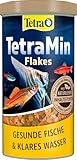 TetraMin Flakes - Fischfutter in Flockenform für alle Zierfische, ausgewogene Mischung für gesunde Fische und klares Wasser, 1 L Dose