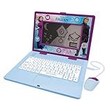 Lexibook, Die Eiskönigin, Zweisprachiger und pädagogischer Laptop Deutsch/Englisch, Spielzeug für Kinder, 170 Aktivitäten zum Lernen, Spiele und Musik, großer Bildschirm, lila/blau, JC599FZi3