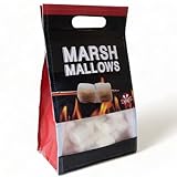 BBQ Marshmallows - Barbecue Süßigkeitsschmaus - Flauschig, Fettfrei und Glutenfrei - Schaumzucker-Süßigkeit für Lagerfeuer-Erlebnisse, Schoko-Fondue oder Backspaß - je Beutel mit 6 Holzstäben (1x250g)