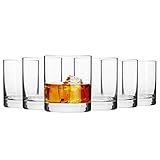 Krosno Whisky-Gläser Tumbler | Set von 6 | 300 ML | Blended Kollektion | Perfekt für Zuhause, Restaurants und Partys | Spülmaschinenfest