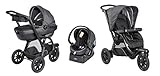 Chicco Trio Activ3 Kinderwagen 3 in 1 Modulares Baby Travel System mit Kit Car, 3-Rad Kinderwagen, Kinderwagenaufsatz und Babyschale Gruppe 0+, mit klappbarem, kompaktem Verschluss