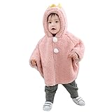 XGOPTS Kapuzenmantel Jungen Mädchen Cape Plüsch Winddicht Kinderponcho Warm Wollmantel Weich Poncho Kleinkind Windjacke Kunstwolle Outdoor Dinoumhang Elefant Kinder Windjacke Herbst Winter