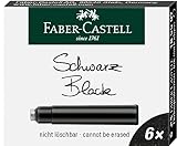 FABER-CASTELL 185507 - Tintenpatronen Standard, 6 Stück, schwarz, nicht löschbar