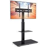 PERLEGEAR TV Ständer TV Bodenständer für 30-70 Zoll Flach & Curved Fernseher bis zu 50 KG mit Neigung, TV Stand mit höhenverstellbar, TV Standfuss mit Schwenkbar, Max VESA 600x400mm