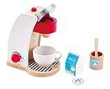 Hape E3146 - Meine Kaffeemaschine, Zubehör für Kinderküche und Kaufladen, aus Holz