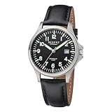 REGENT Titanuhr Unisex mit Echtlederarmband 36 mm Analog 10 ATM Saphirglas 1969.90.16