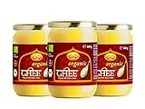 Ayurveda Foods - Organic Premium Bio Ghee 440g (3er Set), sehr lange Haltbarkeit, Bio-Siegel, Brat- Kochfett