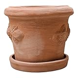 Pflanzgefäß Blumentopf Italienisches Terracotta Conca LIMONI mit Teller/Untersetzer für den Innen- und Außenbereich (25cm)