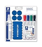 STAEDTLER Whiteboard-Set Lumocolor, praktische Grundausstattung für Whiteboards mit Marker, Wischer, Reinigungsspray und Haftmagneten, hohe Qualität Made in Germany, 613 S