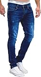 MERISH Jeans Herren Slim Fit Stretch Hose Jeanshose Denim 9148 (33-32, 9148 Dunkelblau)