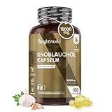 Knoblauch Weichkapseln - 15.000mg (500:1 Extrakt) - 180 vegane Kapseln - Allicin für 6 Monate - Kaltgepresster Knoblauchöl Extrakt in Softgels - Fermentiert & Geschmacksneutral - Von WeightWorld