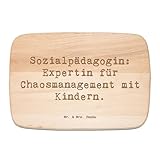 Mr. & Mrs. Panda Frühstücksbrett Spruch Sozialpädagogin: Expertin für Chaosmanagement mit Kindern. - Geschenk, Küchenbrett, sozialer Beruf,