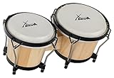 XDrum PERC Bongos Club Weinrot - 2 Trommeln mit 6' und 7' - Bongotrommeln mit stimmbaren Naturfellen und Stimmschlüssel - Holztrommeln Natur