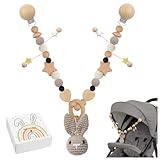 YANSYUN Kinderwagenkette Holz Mädchen Junge Kinderwagenspielzeug Kinderwagen Kette für Babys Babyschale Spielzeug Babygeschenke zur Geburt