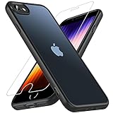 OWKEY Hülle für iPhone SE 2020/iPhone SE 2022 (iPhone SE 2/3), iPhone 8/iPhone 7 Hülle mit [1 * 9H Schutzglas] Schutzhülle, Silikon Matte Dünne Case Handyhülle für iPhone 8/7/6S/6 (Schwarz)