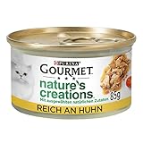 PURINA GOURMET Nature's Creation Katzennassfutter in Gelee naturbelassen, Huhn, 12er Pack (12 x 85g)