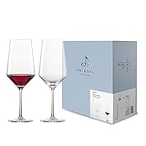 Zwiesel Glas Bordeaux Rotweinglas Pure (2-er Set), anmutige Bordeauxgläser für Rotwein, spülmaschinenfeste Tritan®-Kristallgläser, Made in Germany (Art.-Nr. 122321)