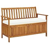 ShGaxin Garten Aufbewahrungsbank, Sitzbank Mit Stauraum, Wohnung Einrichtung, Betttruhe Schlafzimmer, Dekoration Schlafzimmer, Akazienholz Massiv 120 x 63 x 84 cm