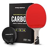 PRO SPIN Carbon Tischtennisschläger | 7-lagiges Schlägerblatt, Offensiv-Gummi, 2,0-mm-Polster, Hochwertige Schutzhülle | Verbessern Sie Ihr Spiel mit dem Elite Series Carbon