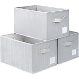 Goodpick Aufbewahrungsbox, Storage Boxes, Aufbewahrungsboxen 3er Set, Aufbewahrungskorb für Badezimmer Regal, Kinderzimmer, Toilettenpapier, Organizer, Korb Aufbewahrung für Schrank, Kleidung, Grau