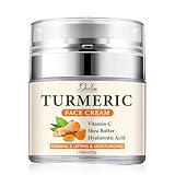 Kurkuma-Gesichtscreme, Anti-Falten-Feuchtigkeitscreme, straffende und straffende Creme mit Vitamin C, Kollagen, reduziert feine Linien, beruhigende Hydratisierung für stumpfe und trockene Haut, 50 g