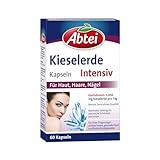 Abtei Kieselerde Intensiv - Zur Vorbeugung von brüchigen Haaren und Nägeln - Mit Silicium - reines Naturprodukt - hochdosiert, glutenfrei, laktosefrei - 60 Kapseln