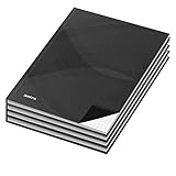 4er Pack Notizbuch/Kladde kariert'Notes' carbon black DIN A4 mit Hardcover-Einband, 96 Blatt, Notizheft, Tagebuch, Schreibbuch