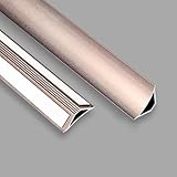 Raouoae Deckenleisten Zierleisten Winkel Übergangsleiste Aus Aluminiumlegierung Fussleisten Selbstklebend 80 cm * 2 Stück Perfekte Passform Wandleisten Eckleiste(Roségold)