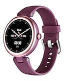 SHANG WING Lynn Smartwatch Damen,1.1 Zoll Klein Touchscreen Fitnessuhr Damen,Klein Stilvoll Fitnessuhr mit Schrittzähler Schlafmonitor SpO2-Überwachung Pulsuhr Smartwatch für Android iOS