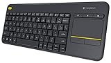 Logitech K400 Plus Kabellose Touch-TV-Tastatur mit integriertem Touchpad, Englishes QWERTY-Layout - Schwarz