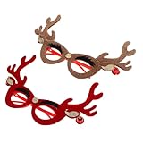 BESTYASH 2St Elch-Brillengestelle Foto-Requisiten für Weihnachten Weihnachtskostüm-Brille Weihnachtsbrille Rentierbrille Festliche Brillen Urlaubsdekoration weihnachtsparty liefert Vlies