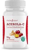 Acerola Lutschtabletten - 150 Acerola Vitamin C Tabletten für ca. 50 Tage - Natürliches Vitamin C hochdosiert - Acerola Tabletten mit 180 mg Vitamin C