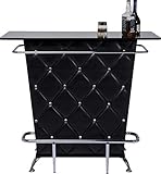 Kare Design Bar Lady Rock Black, extravaganter Bartisch, Schwarz-Silber (H/B/T) 104x120x52cm