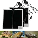 PeSandy Reptil Heizmatten, 2 STÜCKE Nicht-klebendes Terrarium Heizkissen für Reptilien Schildkröten Schlangen Eidechse Gecko Einsiedlerkrebs Amphibien -Abnehmbares Unter Tank Reptil Heizmatte(28x28CM)