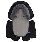 INFANZIA 3-in-1 Baby Sitzverkleinerer Universal für alle Kinderwagen, Neugeborenen Baumwolle Einsatz und Kopfstütze für Babyschale und Autositze, Atmungsaktiv, 49x35cm, Schwarz