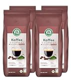 LEBENSBAUM 4 x Kaffee Gourmet Klassich, ganze Bohne, Bio Kaffee aus Arabica-Bohnen ganz, Intensität 3/5, ausgewogener, aromatischer Genuss, 4 x 1 kg