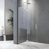 Duschabtrennung 70x195cm Walk-IN Dusche Falttür, Dusche Duschwand Falttür Walk in Dusche Duschtrennwand 6mm ESG-Sicherheitsglas Nano Beschichtung