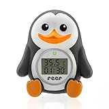 Reer Baby-Thermometer für die Badewanne mit süßem Unterwasserwelt-Motiv, kindersicheres Bade-Thermometer - Pinguin