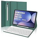 SENGBIRCH Tastatur für Samsung Galaxy Tab S10 Plus 2024, Schutzhülle mit Tastatur für Samsung S9/S9FE Plus, Spanien, Ñ, abnehmbare Bluetooth-Tastatur Galaxy Tab S10+/S9+/S9FE+, 31,4 cm, Dunkelgrün